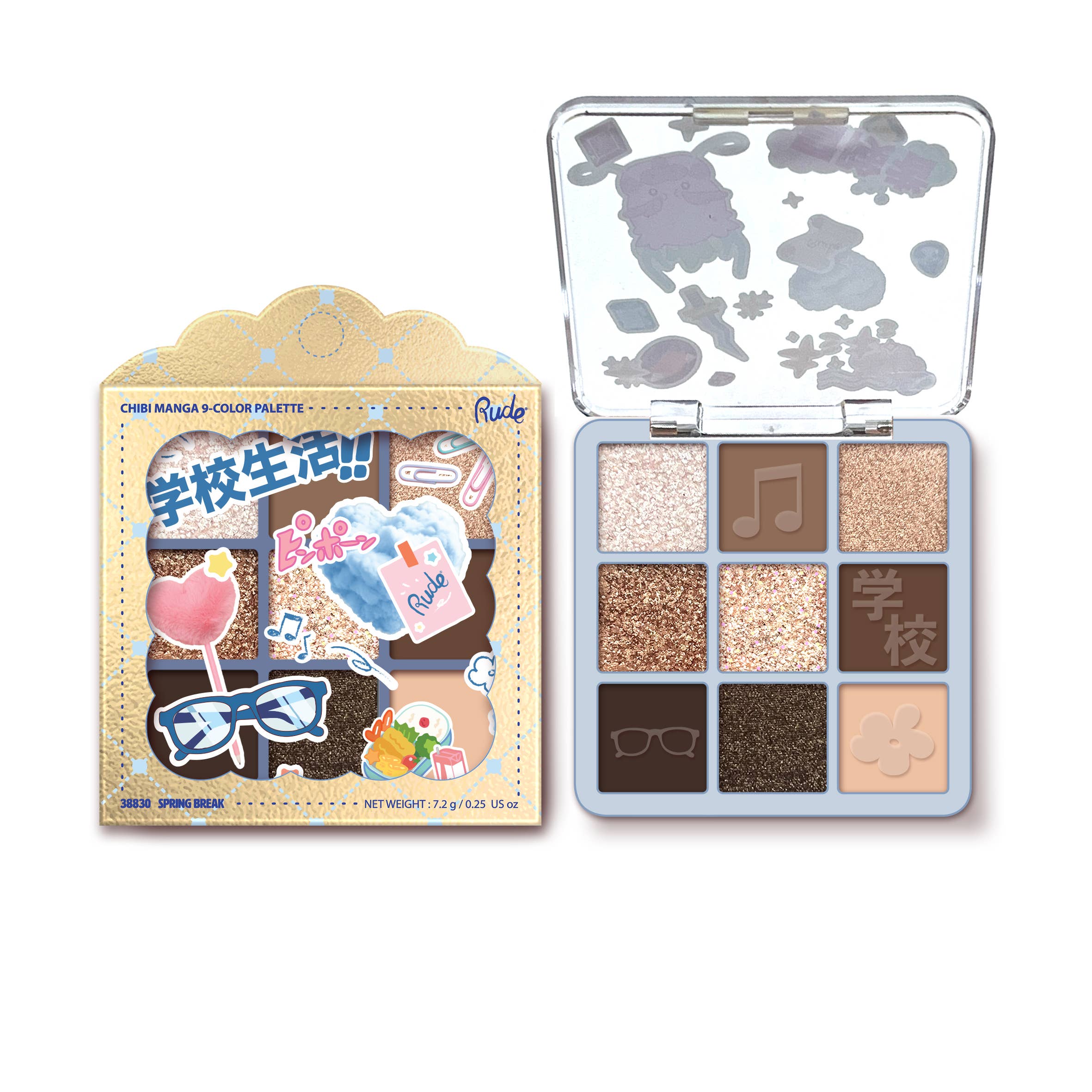 Rude Cosmetics - Wholesale Eyeshadow Palette - Chibi Manga 9 Color Eyeshadow Palette3