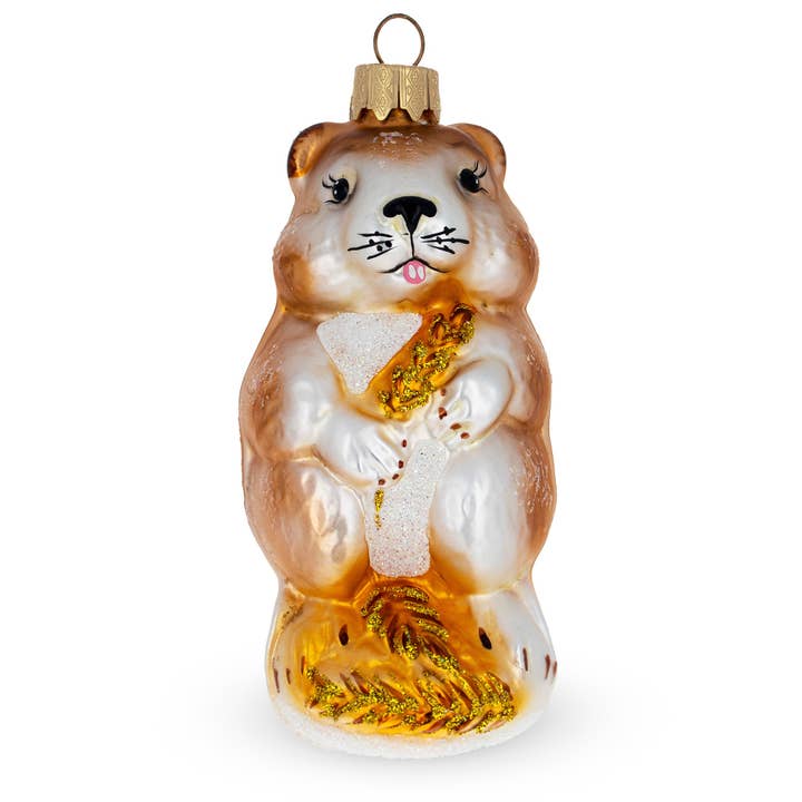 BestPysanky - Wholesale Ornament - Hamster with Wheat Glass Ornament