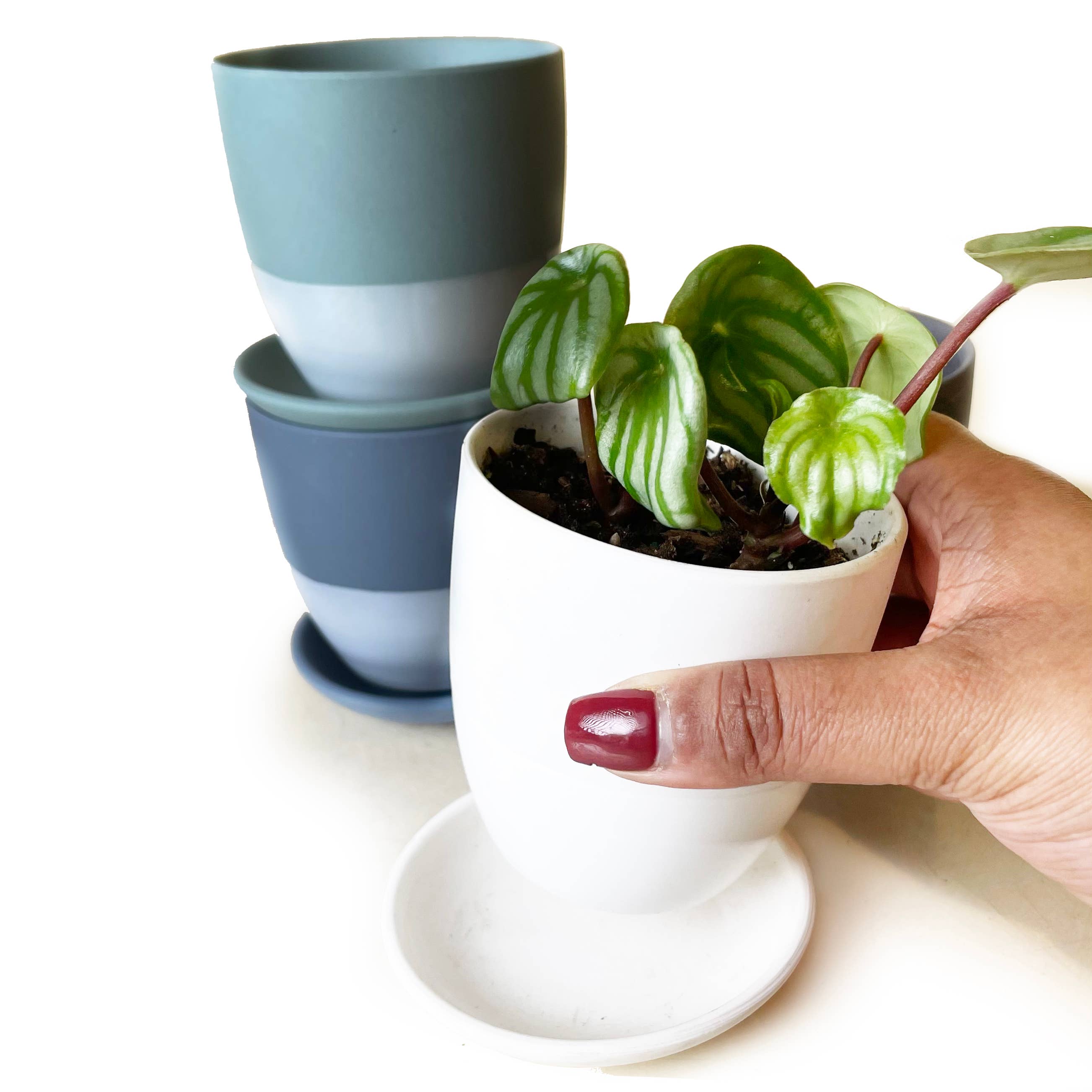 Chive - Vente Pot - Cache-pot en céramique Dyad Jardinières décoratives modernes avec soucoupe9