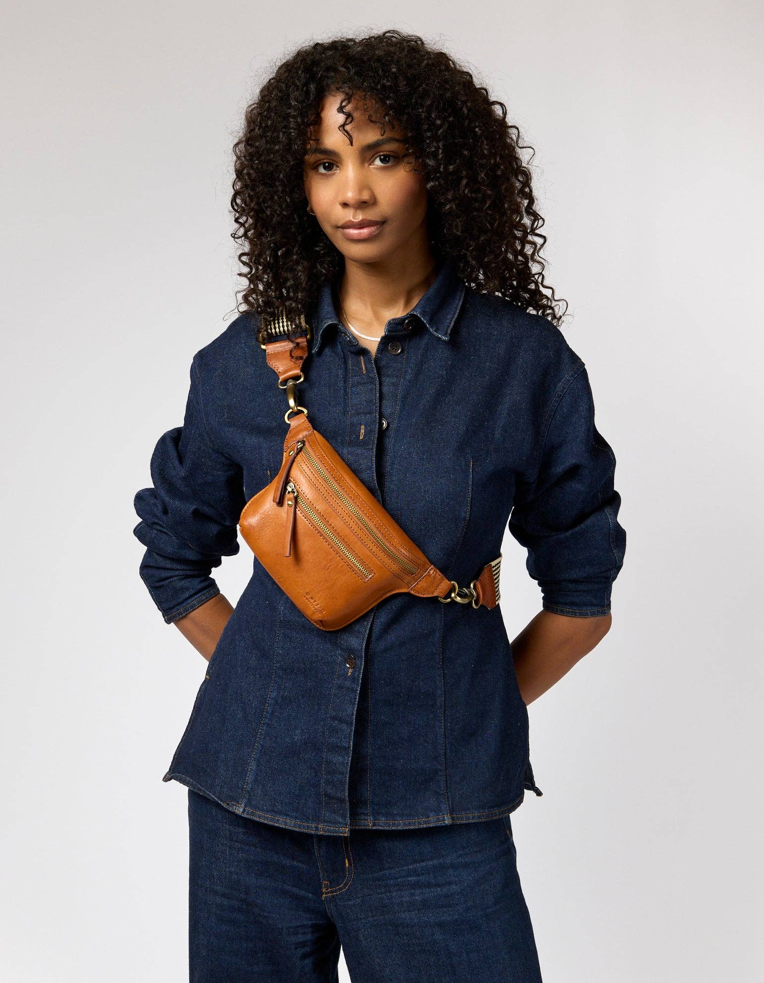 O My Bag - Wholesale Belt Bag - Women's - Beck's Bum Bag - Cognac Stromboli Leather4