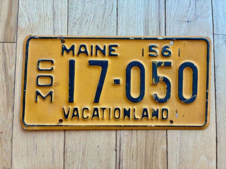 Plaque d'immatriculation commerciale du Maine de 1956 pour la vente par RusticPlates