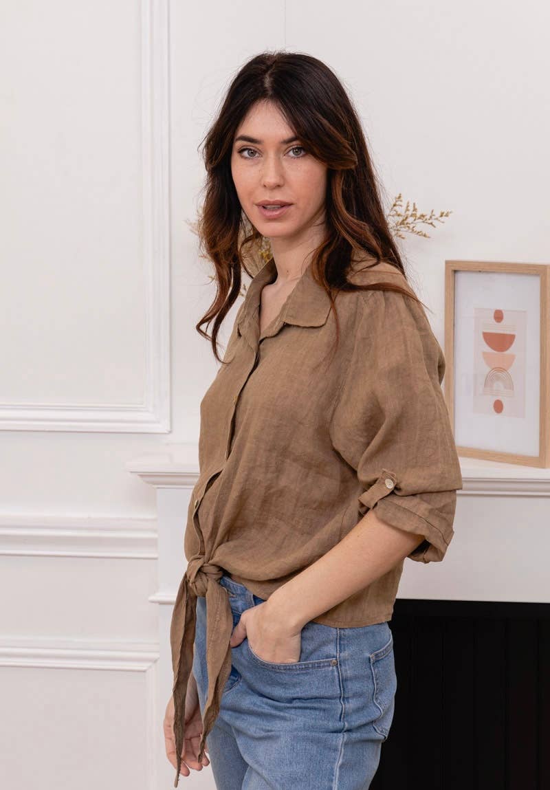 LINEN & COTTON HOUSE - Wholesale Button Down Shirt - Women's - 6228 100% LINEN SHIRT 26