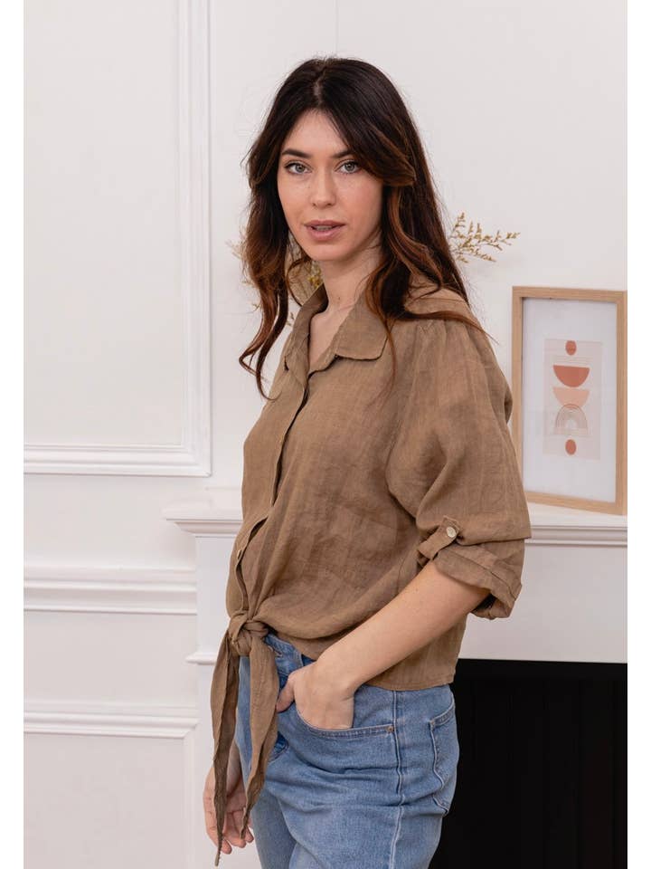 LINEN & COTTON HOUSE - Wholesale Button Down Shirt - Women's - 6228 100% LINEN SHIRT 26