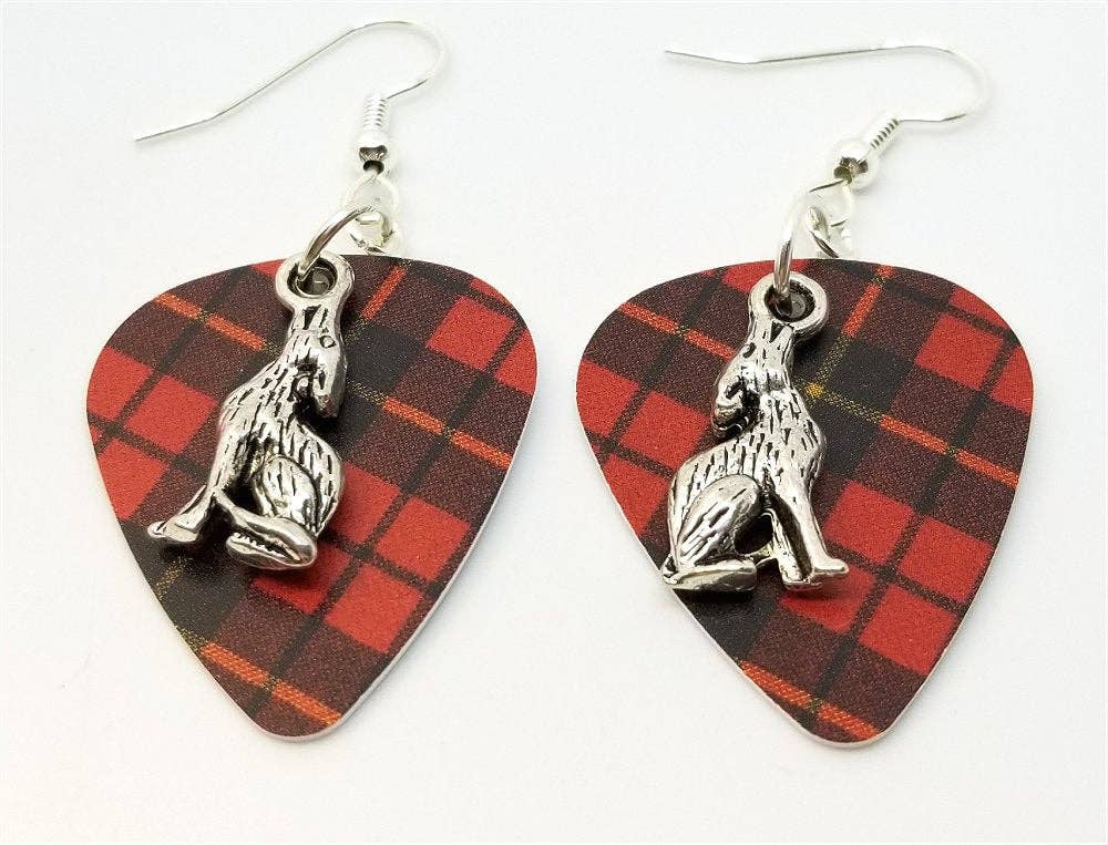 Simply Raevyn - Wholesale Dangle Earrings - Wolf Charm Guitar Pick Earrings22