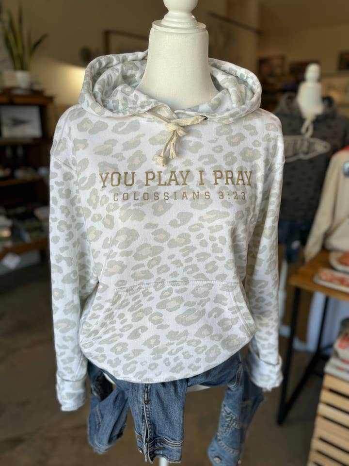 Leopard Sports Mom Hoodie | Gameday | Baseball Mom for wholesale by You Play I Pray
