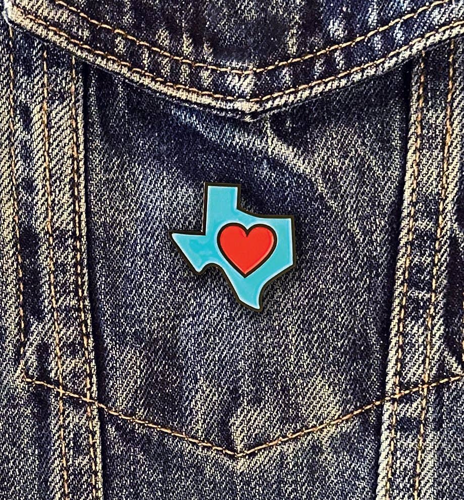 Bryan Spear Studio - Wholesale Lapel Pin/Button - Texas Heart Enamel Pin2