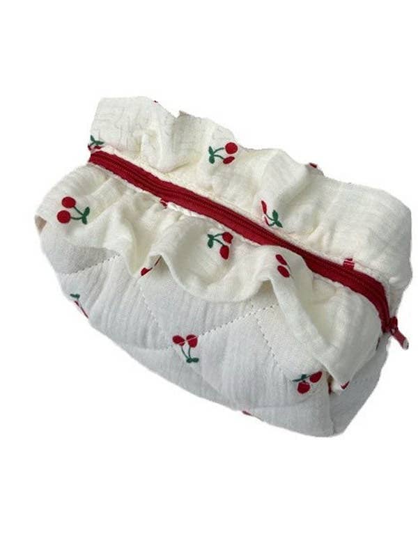 Sweet Bow Print Quilted Makeup Bag DP25E864 for wholesale by Dipped Shop