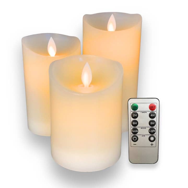 Rechargeable LED candles with moving flame - 3 pieces and other Purchase Wholesale socle lumineux led. Free Returns & Net 60 Terms on Faire trending on Faire.