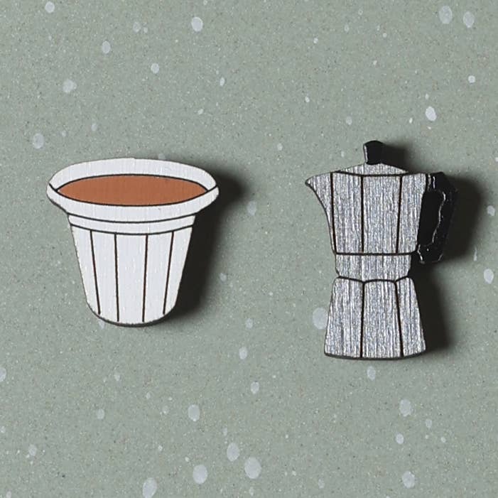 Cafecito Stud Earrings Coffee for wholesale by Le Chic Miami