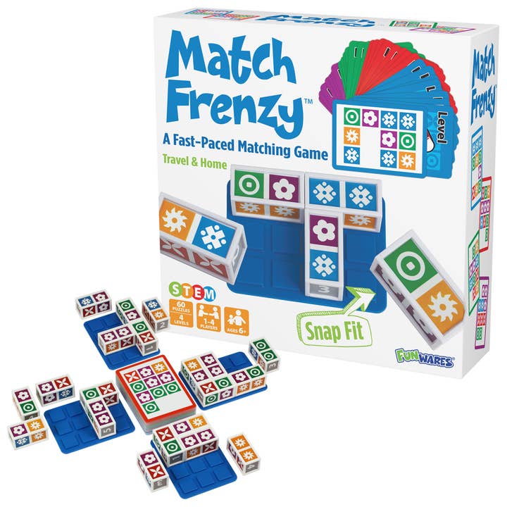 Funwares - Wholesale Brain Game - Kids - Match Frenzy Kids Games for Travel - Perfect for Games Night