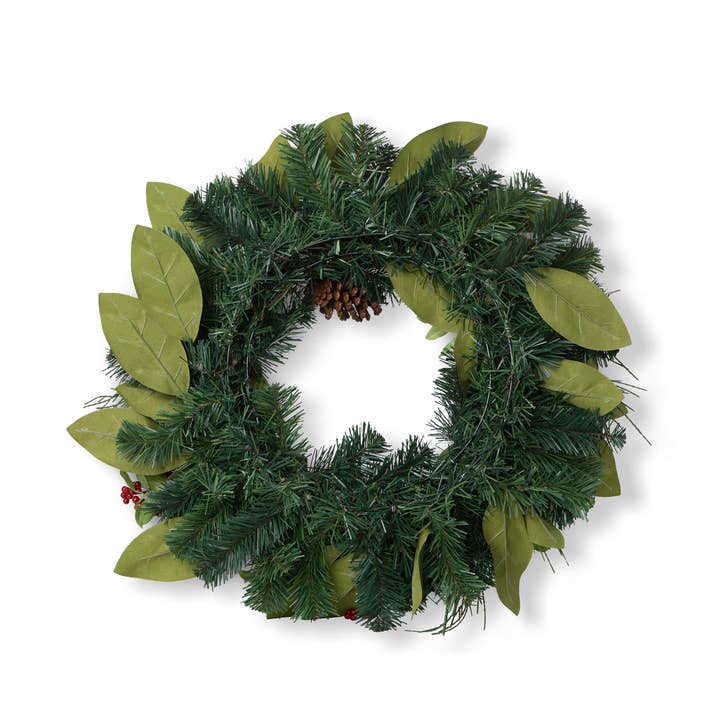 Promo Magnolia Leaf and Winter Foliage Wreath for wholesale by Park Hill Collection