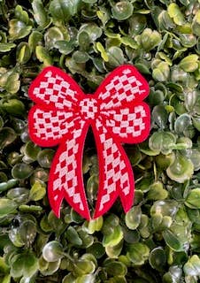 Perfect Chaos Accessories - Wholesale Patch - Cartoon Checkered Bow Embroidered Patches2