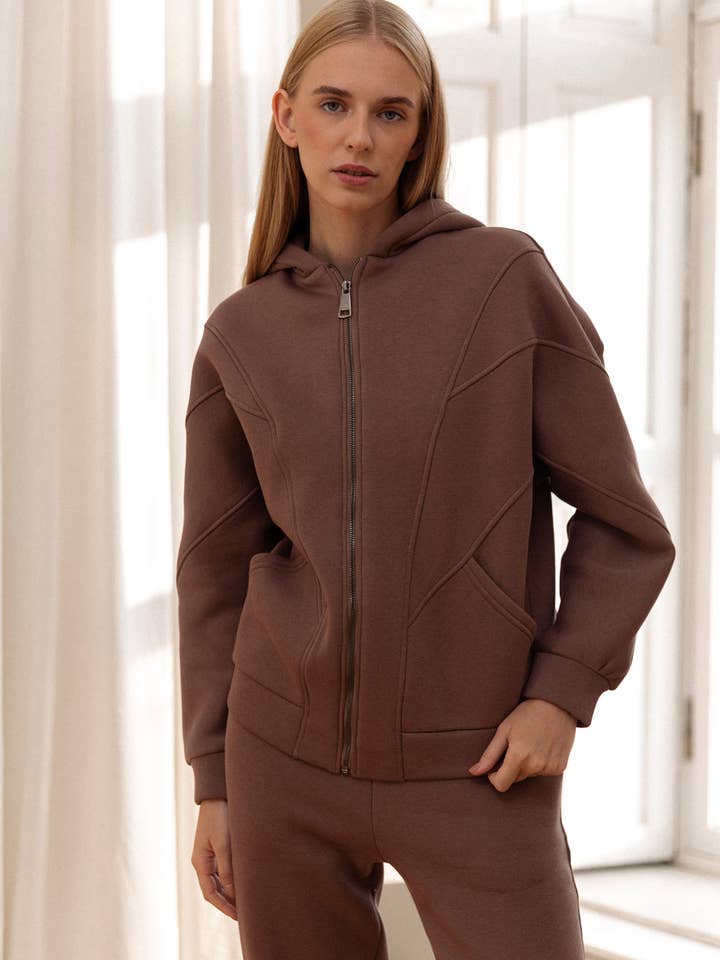 Azuri - Venta al por mayor Sudadera con capucha - Mujer - Sudadera de forro polar en color moca