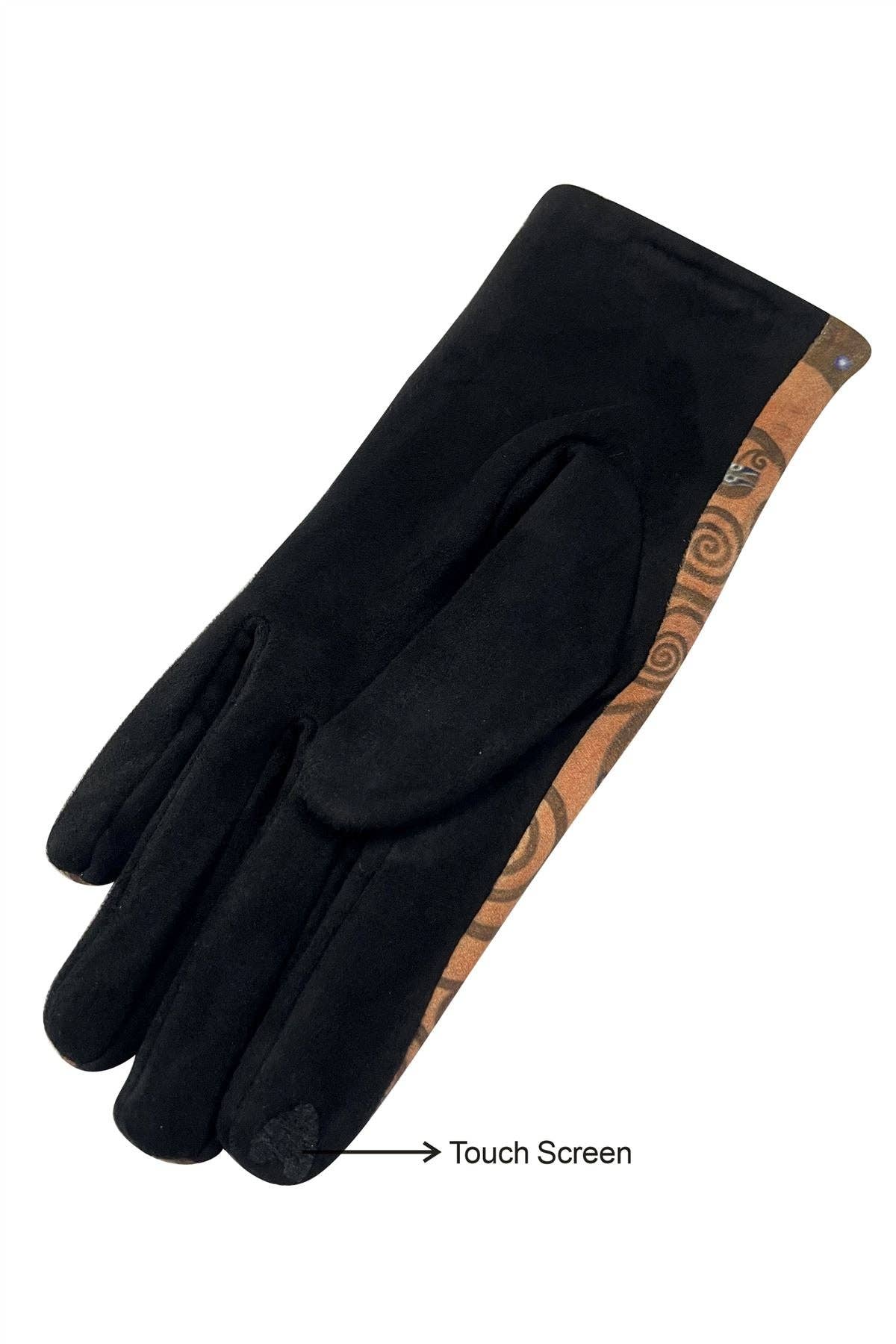 Black Klimt Tree of Life Suede Touchscreen Gloves for wholesale on Faire1