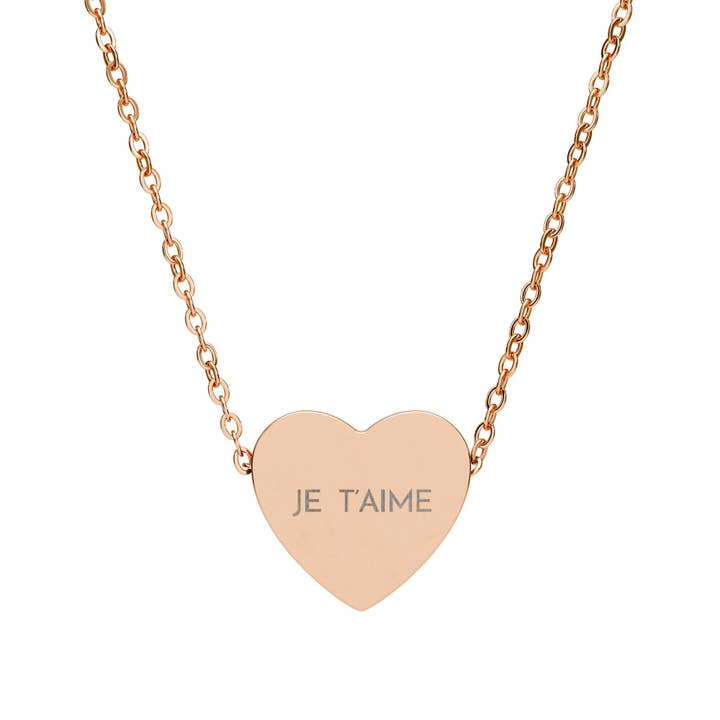 Heart Necklace - "Je T'aime" Jewelry for Lovers for wholesale by MARA Style