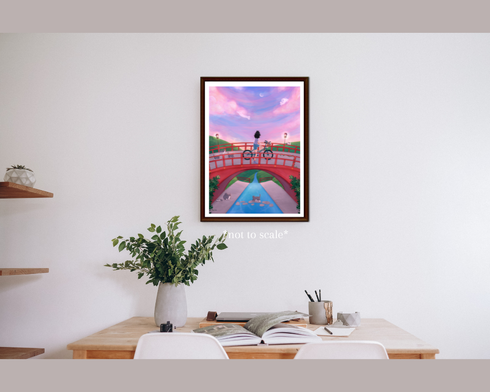 Nyaomikyu - Wholesale Art Print - Bike Sunset Cats Print5