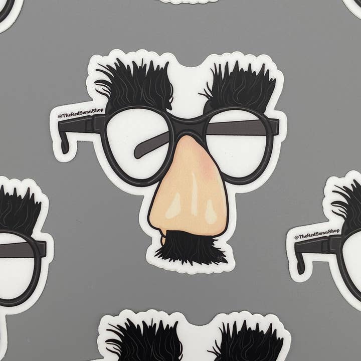The Red Swan Shop - Wholesale Sticker - Vinyl Decal - Groucho Marx Glasses Disguise3