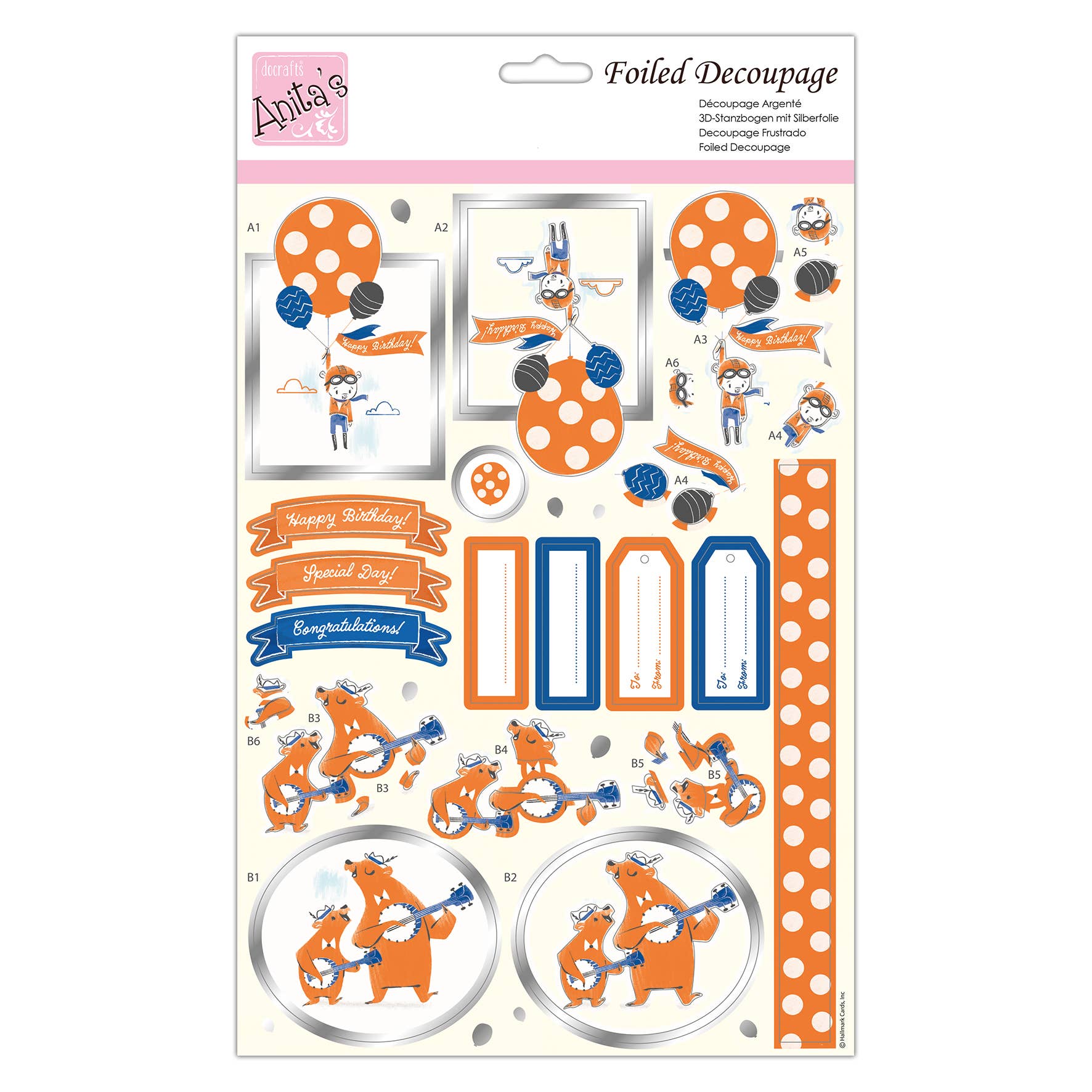 West Design Products - Wholesale DIY Craft Kit - Anita's Foiled Decoupage - Bear Necessities0