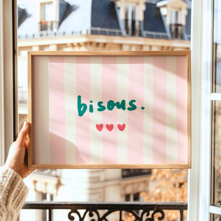 Art Prints by Rio Soléy - Wholesale Art Print - "Bisous" Art Print – Colourful French Poster3