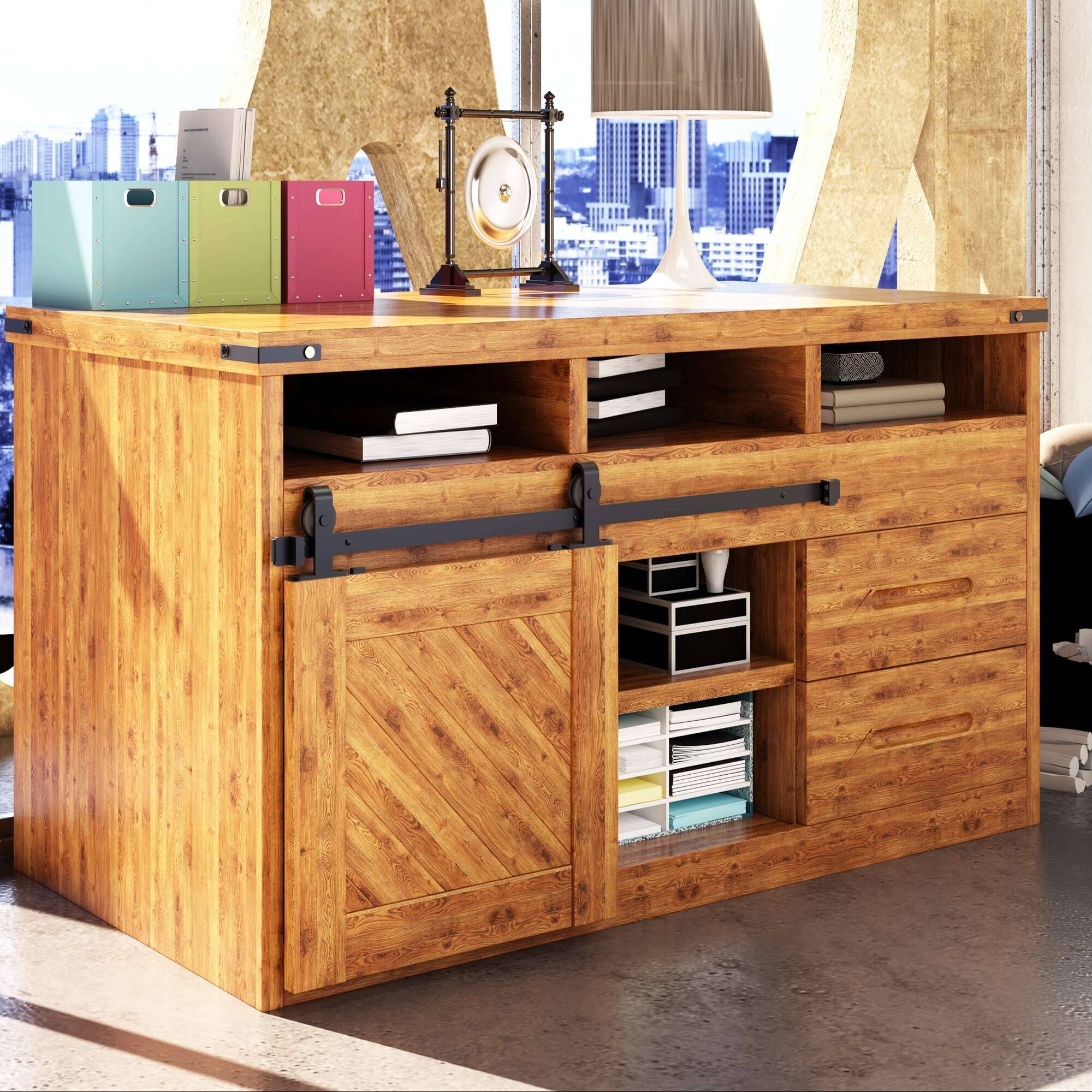 Homacer INC - Wholesale Knob/Pull - Mini NonBypass Sliding Barn Door Hardware Kit - Bent T-Shape