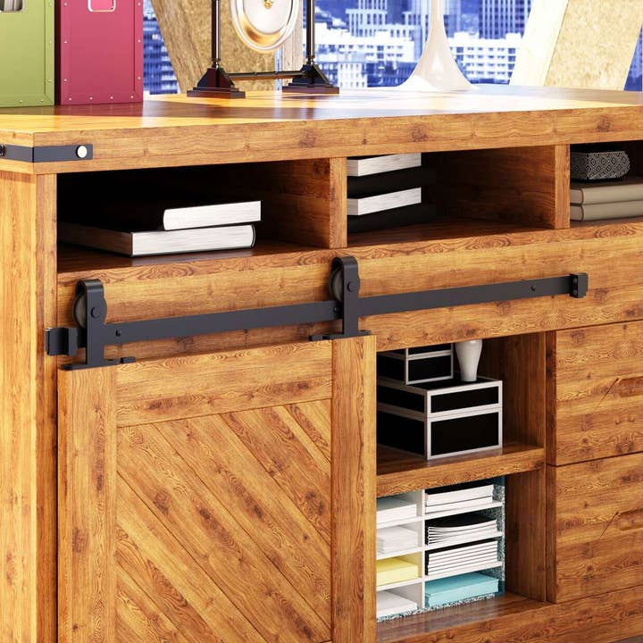 Mini NonBypass Sliding Barn Door Hardware Kit - Bent T-Shape for wholesale by Homacer INC