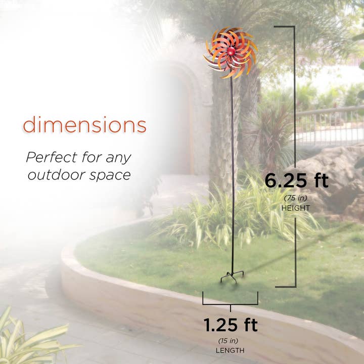 Alpine Corporation - Wholesale Garden/Lawn Stake - Alpine Corporation Fiery Metal Kinetic Dual Spinning Garden5