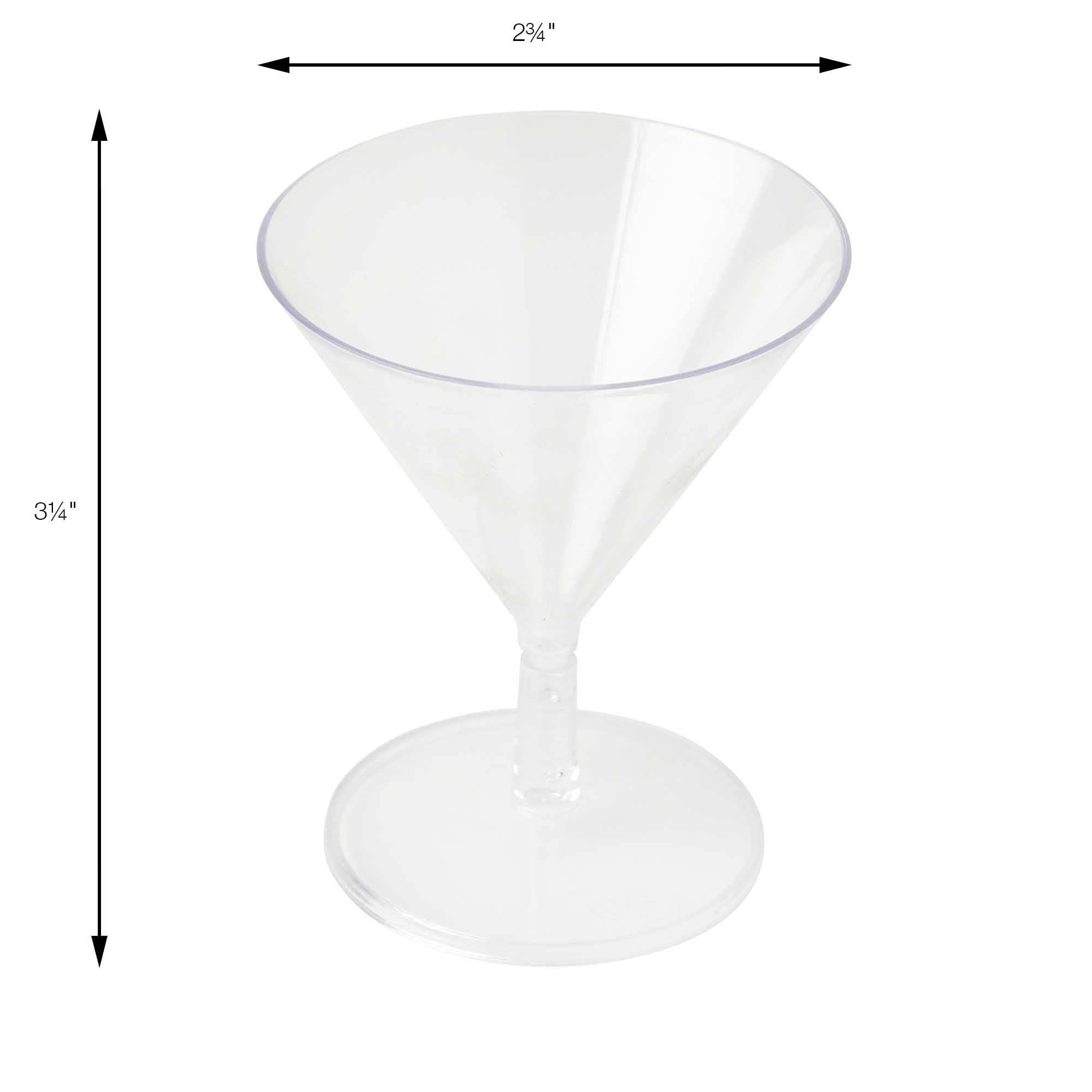 Portofino International Trading, USA - Wholesale Cocktail/Liquor Glass - Plastic Mini Martini Glass 2oz - Pack of 122