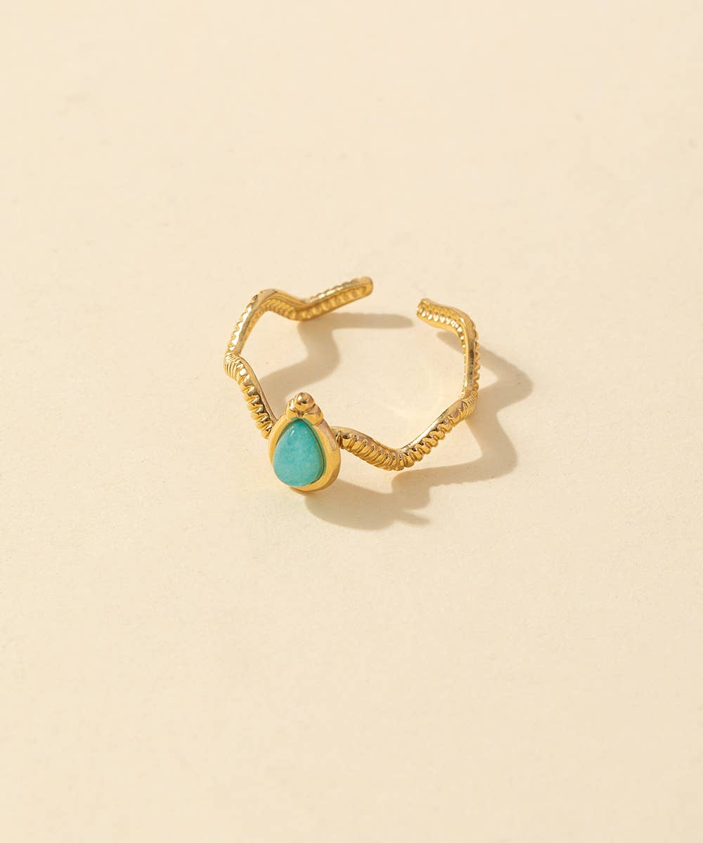 Blossom bijoux - Wholesale Single Stone/Solitaire Ring - Adjustable ring Stainless steel 24BGA0480