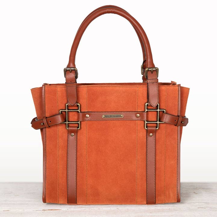 Paddock -  Halter Tote Luxury Leather Handbag in Cognac on Cognac and other Purchase Wholesale halter hardware. Free Returns & Net 60 Terms on Faire trending on Faire.