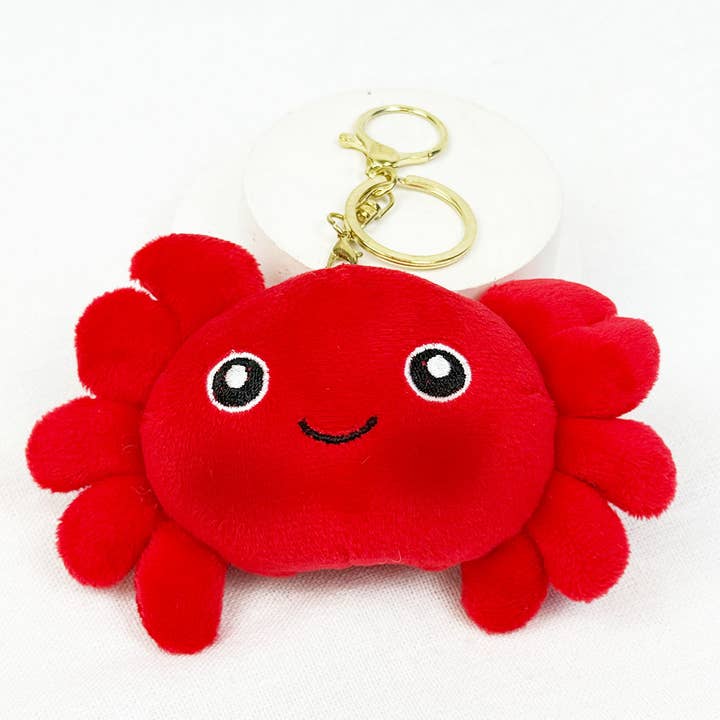 Red Smiley Crab Plushie Key Chain for wholesale on Faire3