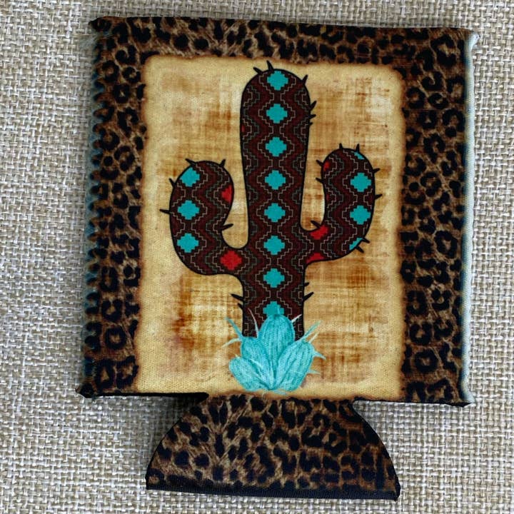 No Fringe Regular Aztec Cactus Koozie for wholesale by RAD Wholesale