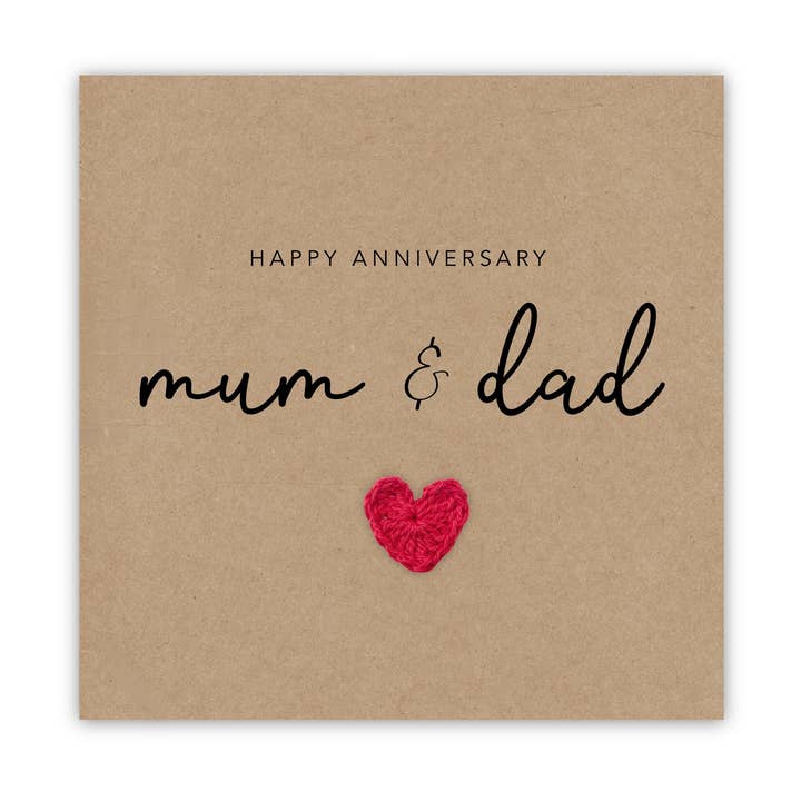 Grattis på bröllopsdagen Mamma och Pappa Kort Bröllopsdagskort för wholesale av Fifi's Handcrafted