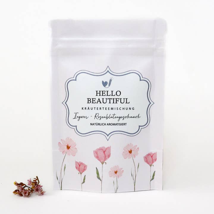 Tea Bag "Hello Beautiful" for wholesale by Bake Affair GmbH