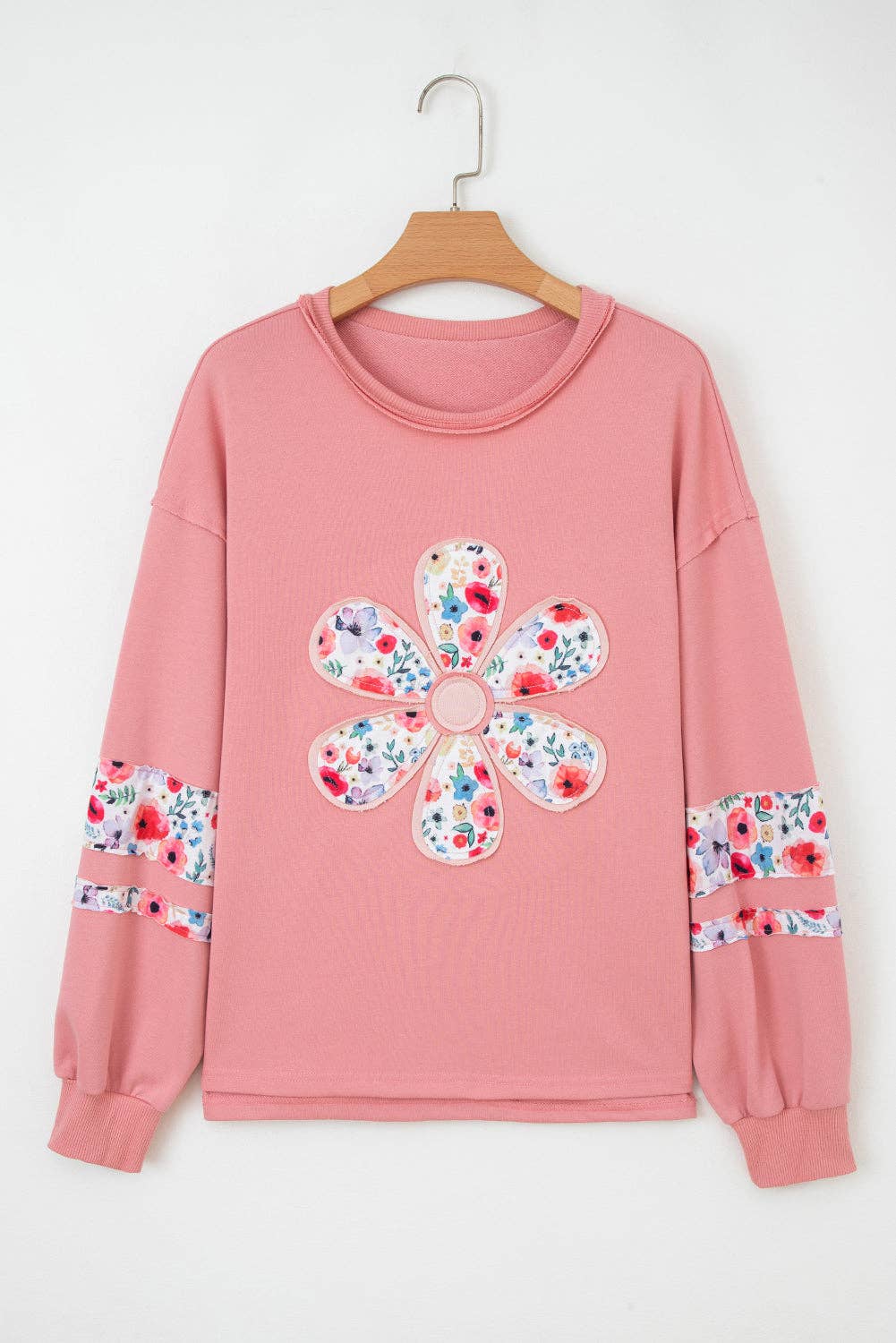PRETTY BASH - Wholesale Sweatshirt - Women's - Floral Patchwork Long Sleeve Sweatshirt2