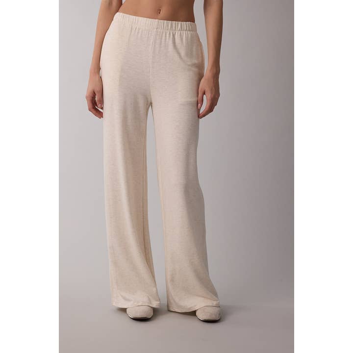 PANTALON DÉCONTRACTÉ À TAILLE ÉLASTIQUE ET COUPE DROITE pour la vente par Sky to Moon