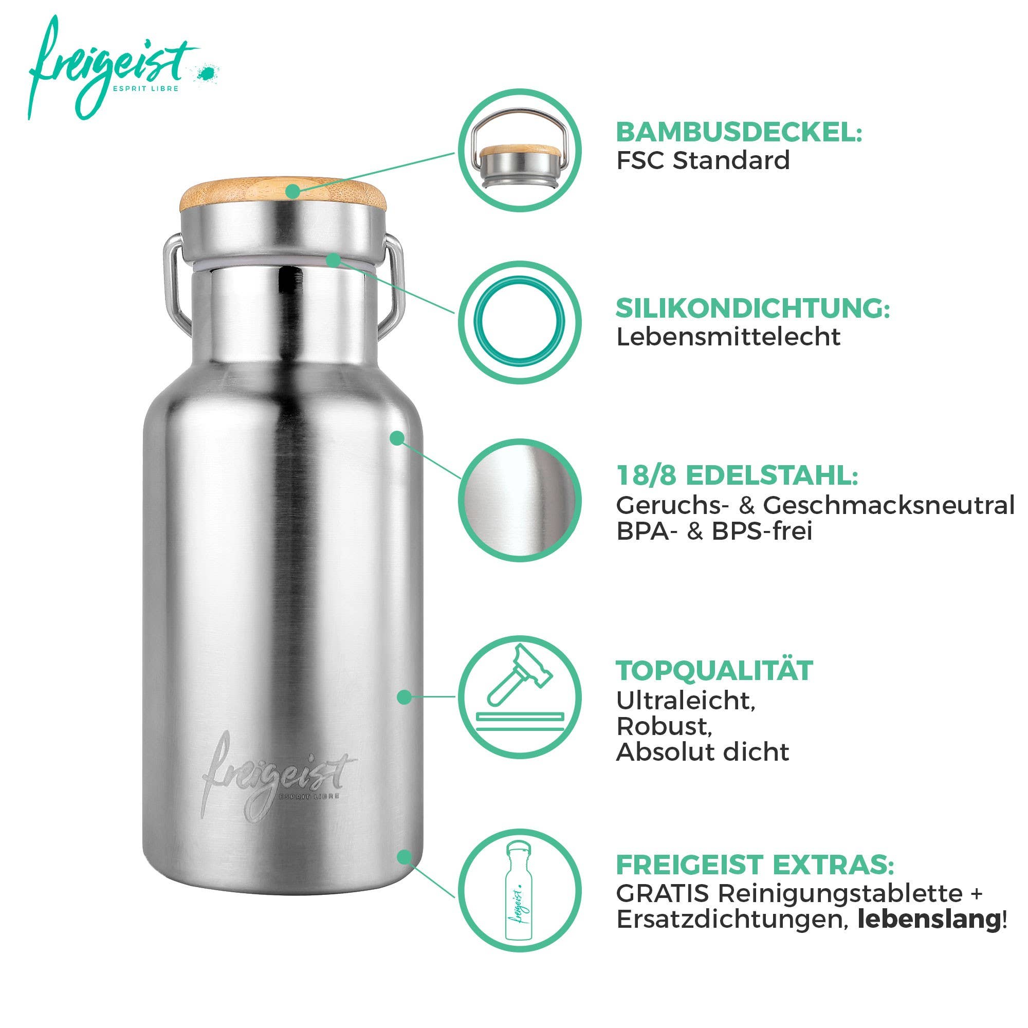 freigeist ESPRIT LIBRE – Cantil por atacado – Garrafa térmica de aço inoxidável freigeist ESPRIT LIBRE6