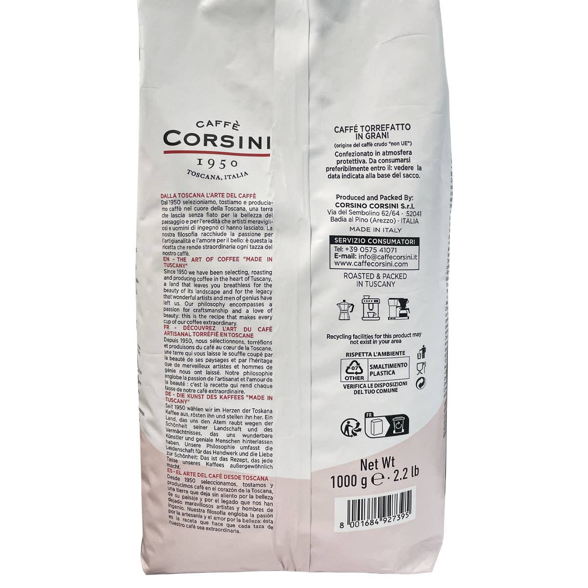 Caffè Corsini – wholesale Coffee beans – Arabica-Robusta Blend, Cream, coffee beans 1Kg| New Line3