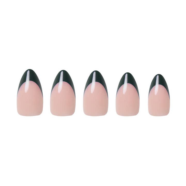 Glamnetic - Wholesale Press-On/Fake Nails - Château Press-On Nails | Green French Tip | Short Almond3