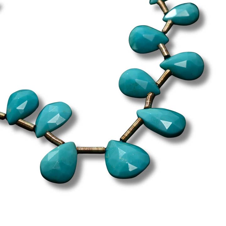 Conta de Gota Facetada de Turquesa Sleeping Beauty – Fio de Designer por atacado de Continental Beads