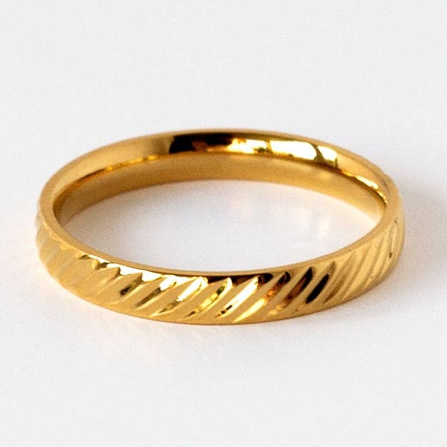 Diagonal Striped Ring for wholesale by Aurnia Jewellery
