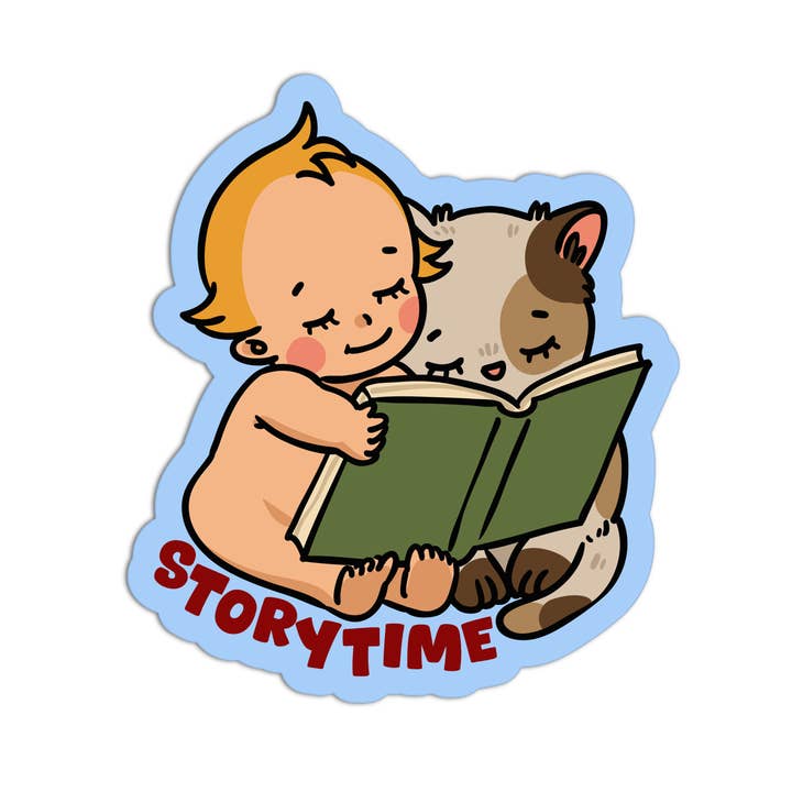 Autocollants de lecture rétro pour bébés Storytime pour la vente par Girls Printing House
