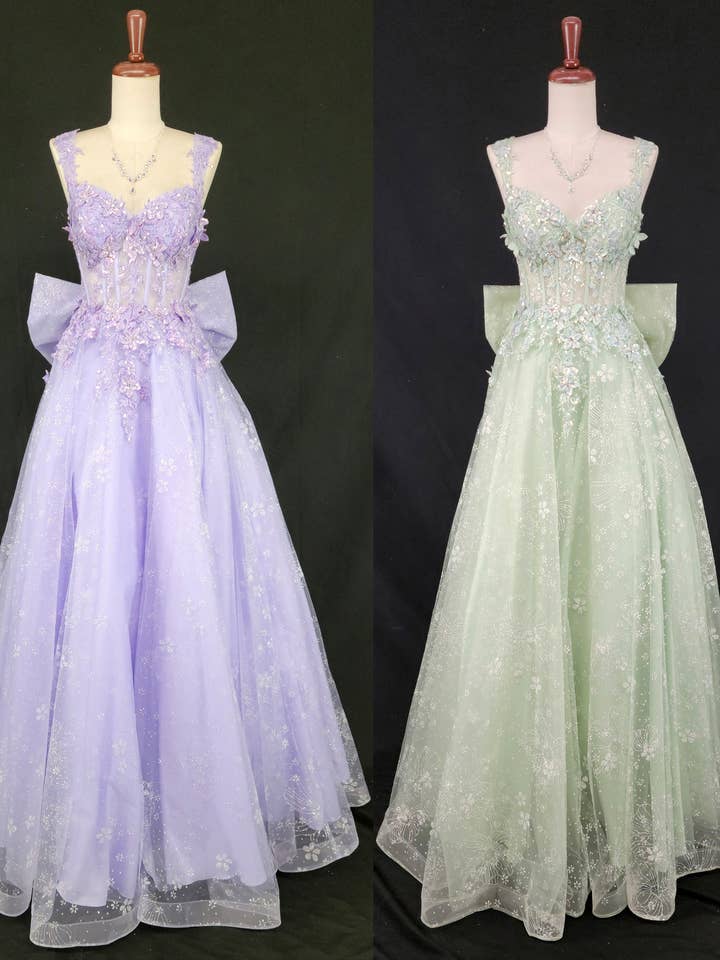 Abito Lungo con Corsetto, Glitter, Paillettes e Gioielli C379 per la vendita all'ingrosso da parte di Chicas