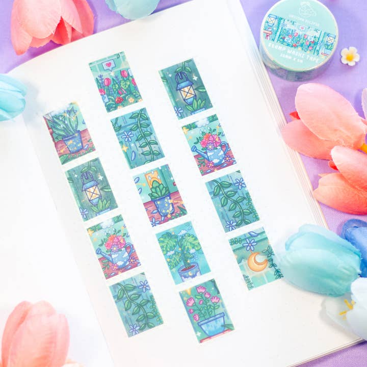 Botanical Bliss Stamp Washi Tape for wholesale by Unicorn Eclipse