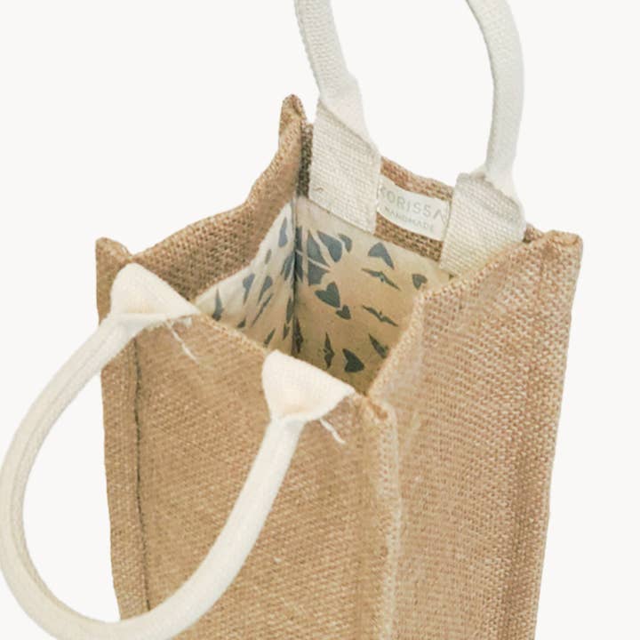 KORISSA - Wholesale Wine tote - Customized Handmade Burlap Jute • Canvas Tote • Wine Bag2