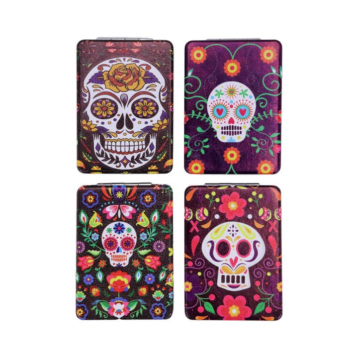 ASSORTED Sugar Skull Day Of The Dead Cosmetic Mirror for wholesale on Faire3