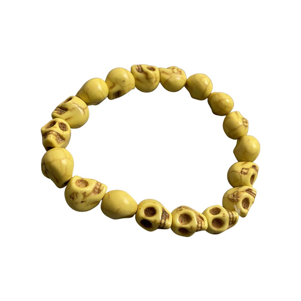 VIE - Wholesale Beaded Bracelet - Skull Bracelet, Dyed Howlite22