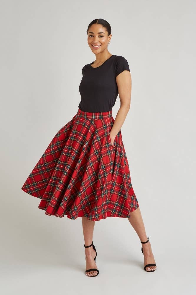 The Pretty Dress Company - Wholesale Skirt - Women's - TPDC Tartan Midi Skirt0