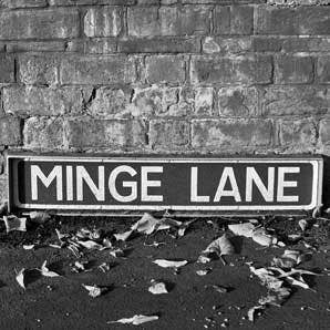 Lesser Spotted Images Ltd – wholesale Everyday greeting card – Greeting Card - Minge Lane road sign