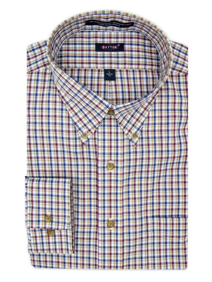 Batton - Wholesale Button Down Shirt - Men's - Darrel Non-Iron Cotton Sport Shirt