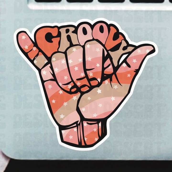 Groovy Vinyl Sticker for wholesale by Desert Rose Design Co